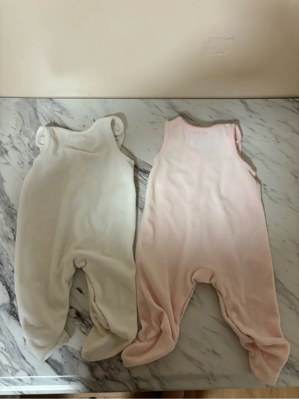 Ralph Lauren Pink and White Infant Sleeper Rompers